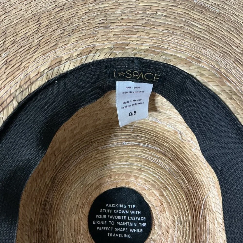 L*Space Wayne Wide Brim Straw Sun Hat NWOT